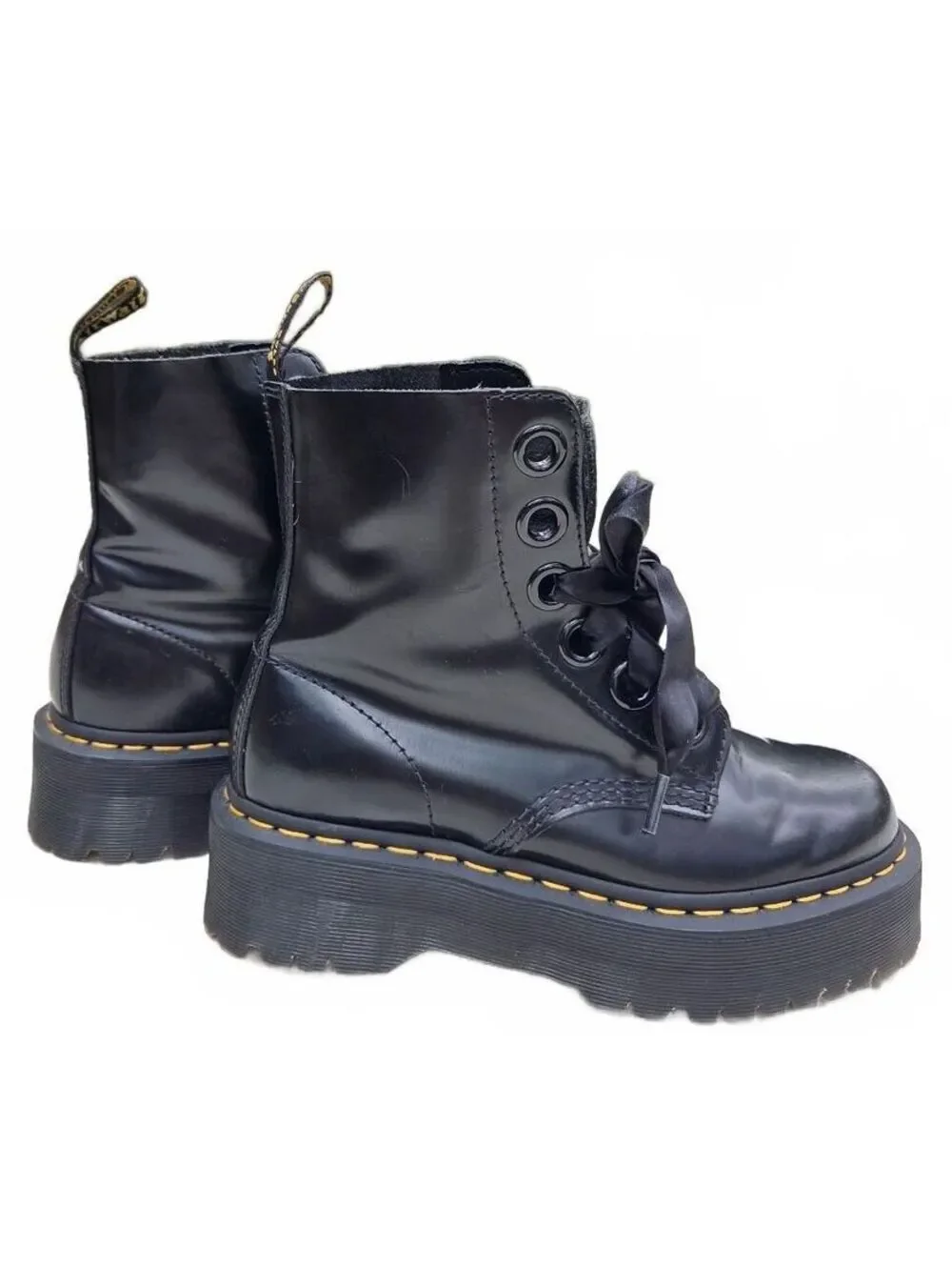 Dr. Martens Molly Platform Boots Black Leather Women’s Size US 8 / UK 6 Grunge